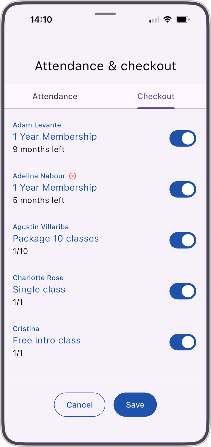 Bobclass Studio Manager on iPhone